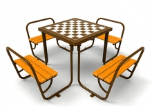 Стол для шахматы с лавочками Kidyclub 4910
