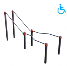 Брусья изогнутые двойные с подъемом для инвалидов-колясочников d89 Kidyclub KW132