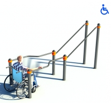 Брусья изогнутые двойные с подъемом для инвалидов-колясочников d89 KW132