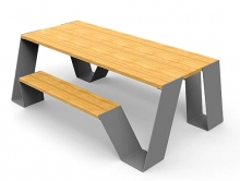 Уличный стол со скамьями AVI14106