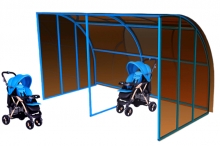 Навес для велосипедов или детских колясок (длина 2,4,6 м)  Парус-FS