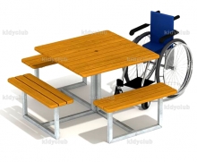 Уличный стол с местом для инвалидов 3111