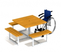 Уличный стол с местом для инвалидов 3111